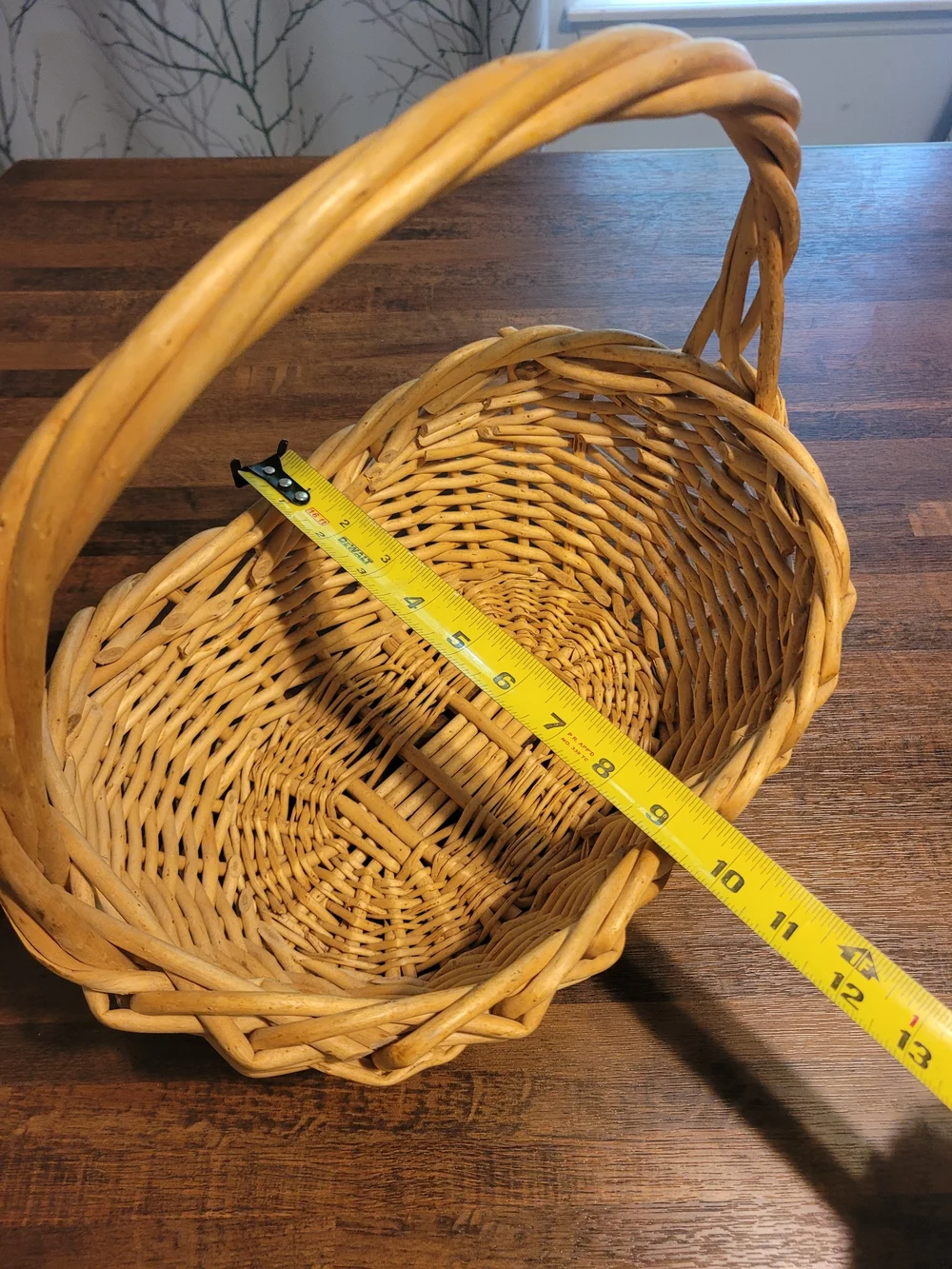 Woven Decorative Basket with Handle - Natural Tan